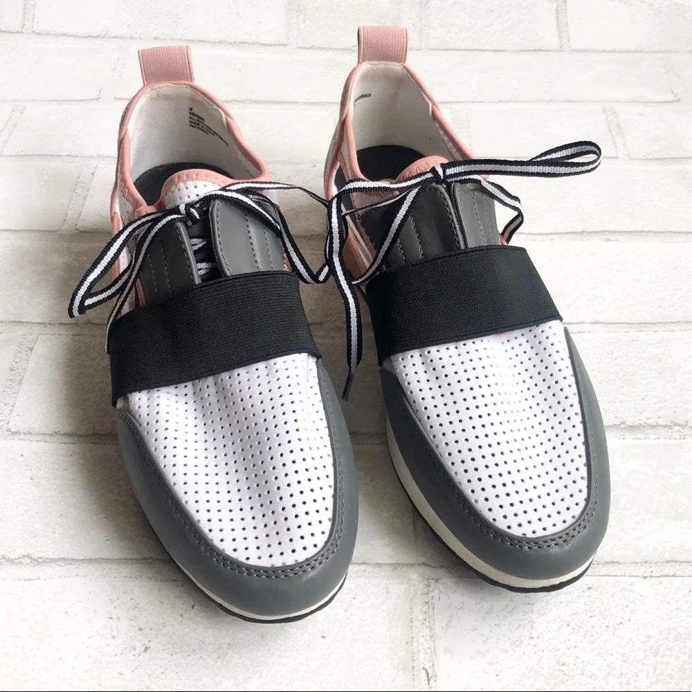 C Est 1946 Women's Pink White Black Cutout Sneakers Tennis Shoes Size 9